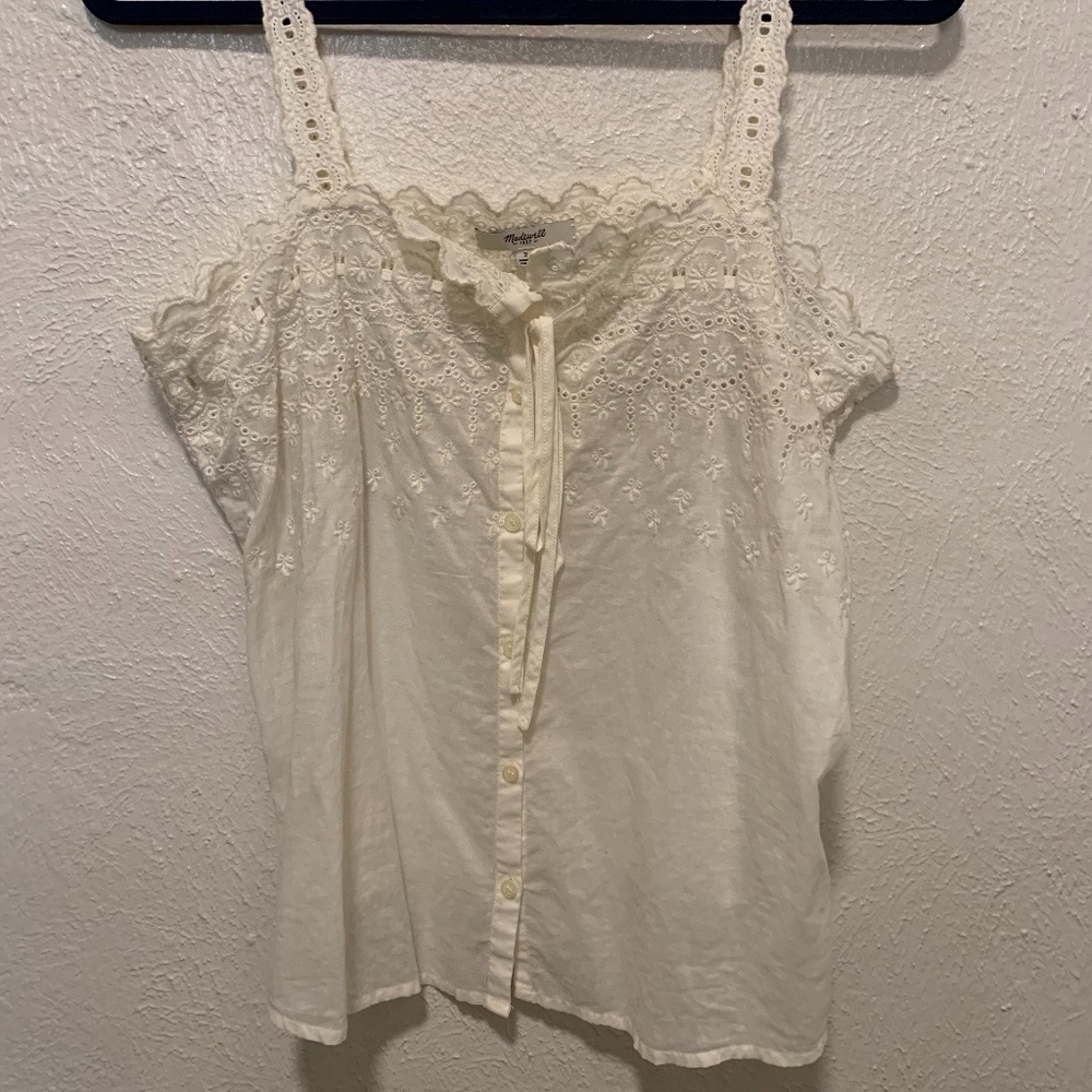 Madewell Victorian Style Eyelet Top
